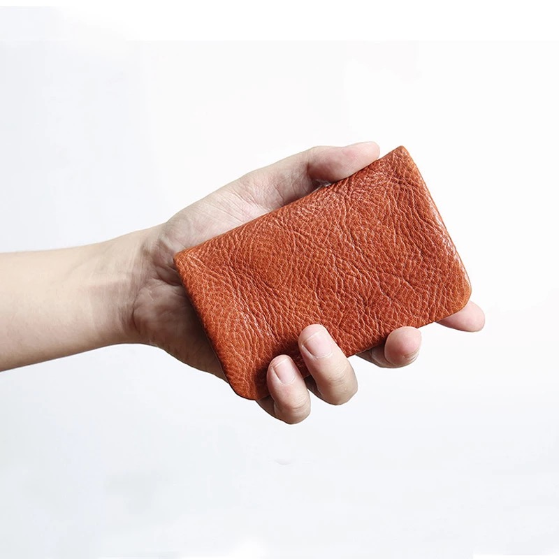 SOUTH GOOSE Genuine Leather Short Wallets For Men Women Coin Purses Card Holder Male Rrtro Handmade Wallet Lady Smart Money Bag