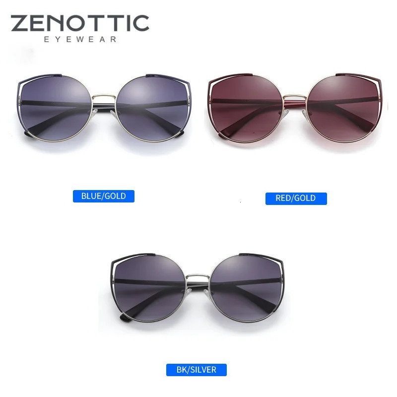 ZENOTTIC Womens Fashion Extra Large Cat Eye Sunglasses Womens n Sunshade Alloy Cateye UV400 Sunglasses 241106