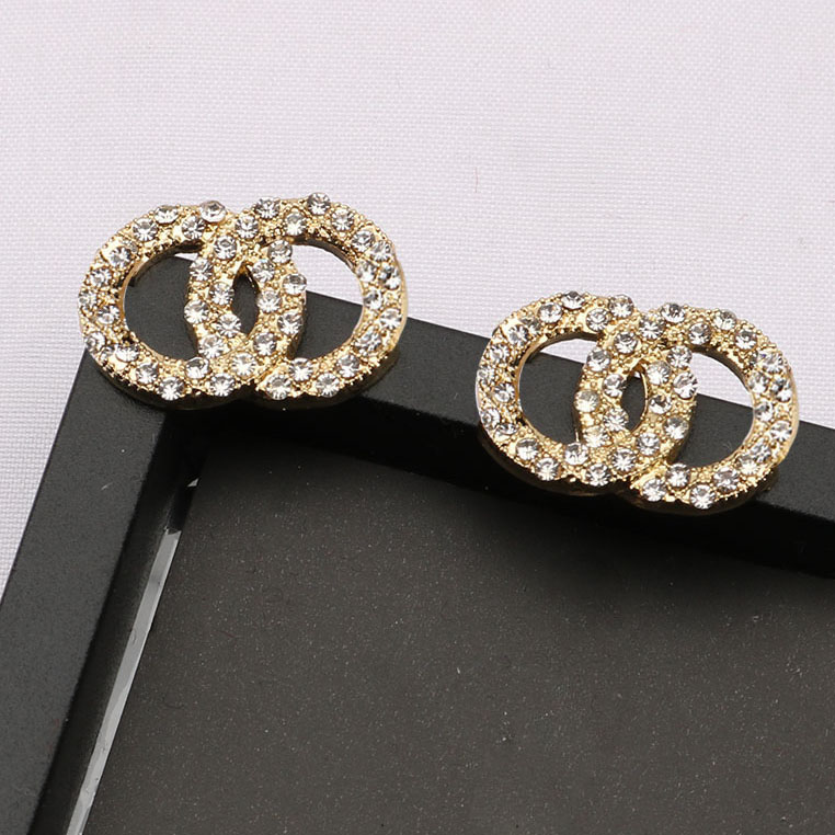Classic Earring for Daily Outfit Sweet 925 Silver Stud Famous Women's Geometry Round inlay Crystal Rhinestone Pearl Earrings Party Jewerlry Christmas XMAS Gifts