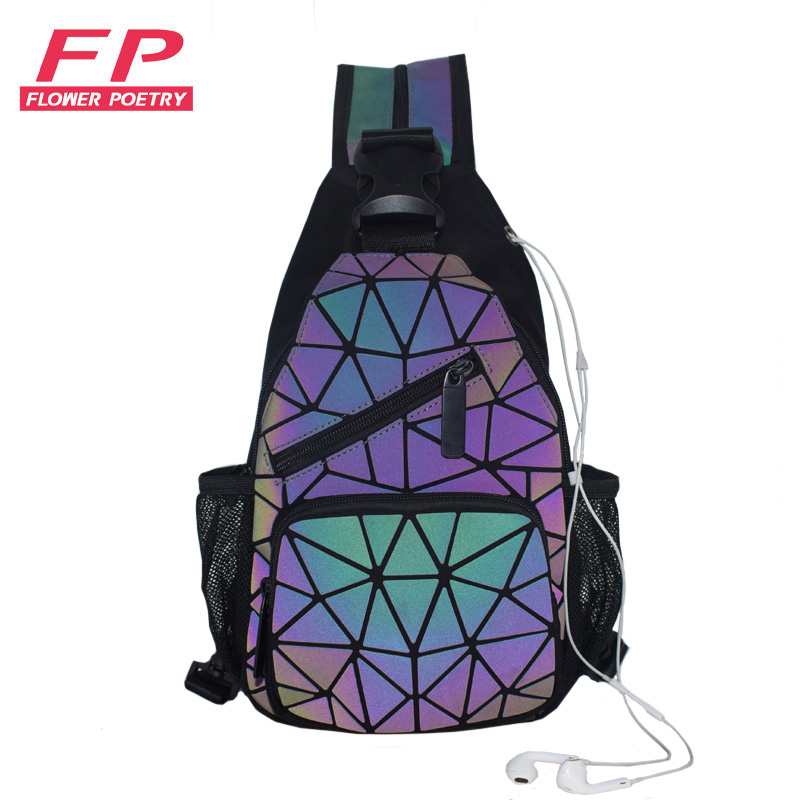 Fashion Luminous Back Pack Unisex Shoulder Bags Women School Bags Hologram Geometric Messenger Bag Female Casual Clutch Bolsas