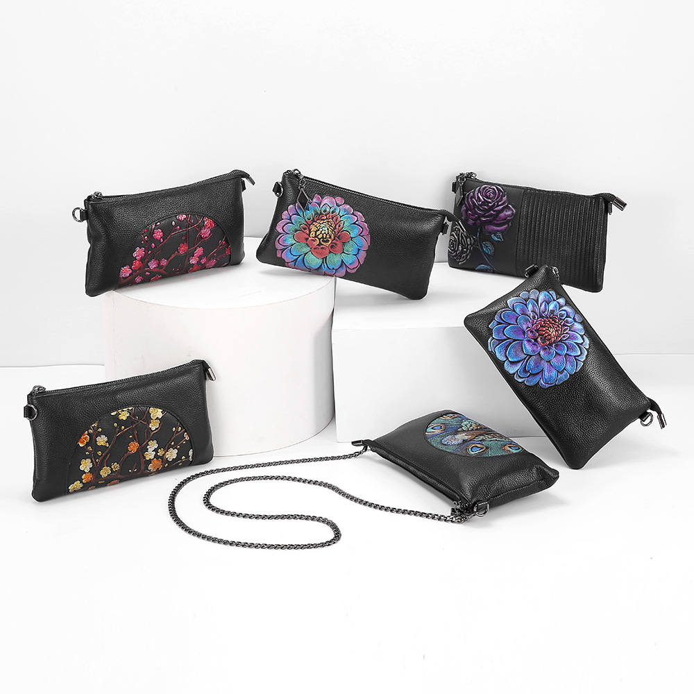 SOUTH GOOSE 100% Genuine Leather Women Messenger Bag Luxury Female Shoulder Bag Envelope Clutch Bag Crossbody Bag Purse For Lady