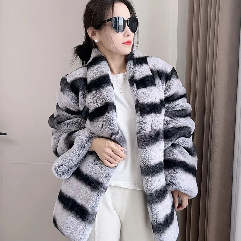 Light Rex Rabbit Fur Body Fur Coat Womens Totoro Printing Temperature Color Comparison Short Plush Co. Ltd 241107