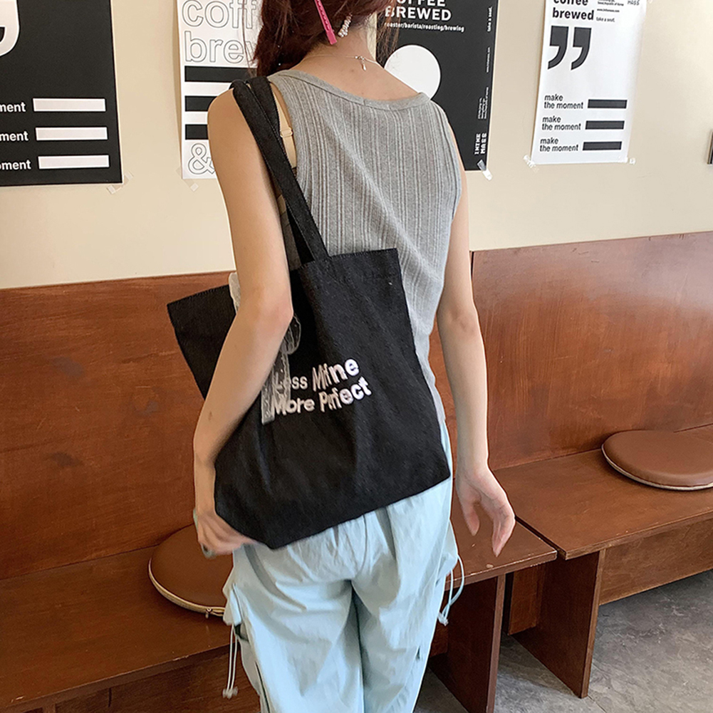 Women Travel Shoulder Bag Large Capacity Denim Versatile Shopper Bag with Bow Everyday Grocery Bag Daily Bag for Female