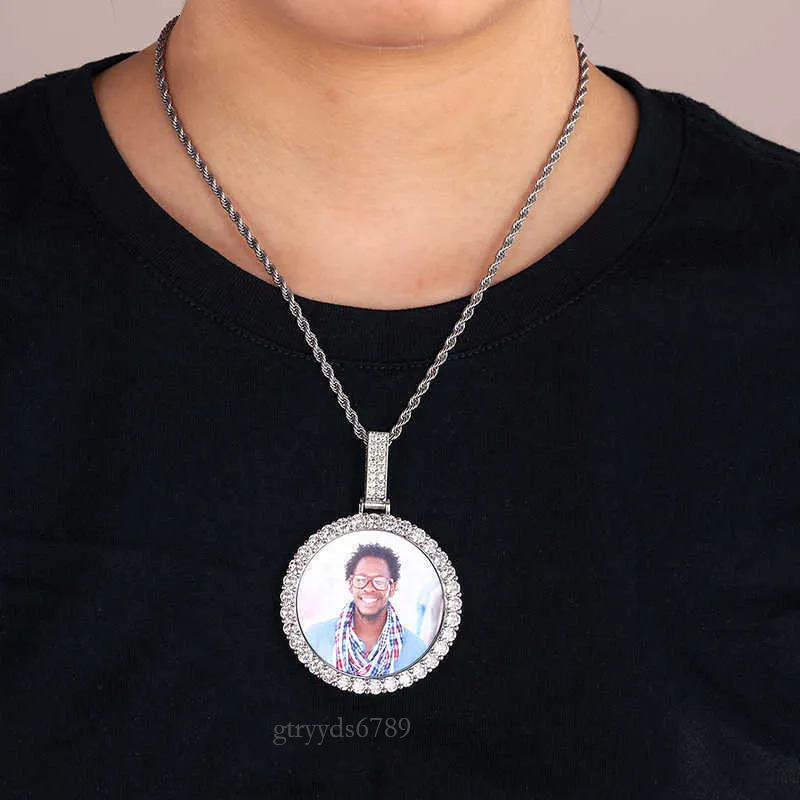 Necklaces Drop Shipping in Stock Hip Hop Jewelry Vvs Moissanite Photo Iced Out Sterg Sier Picture Pendant Necklace