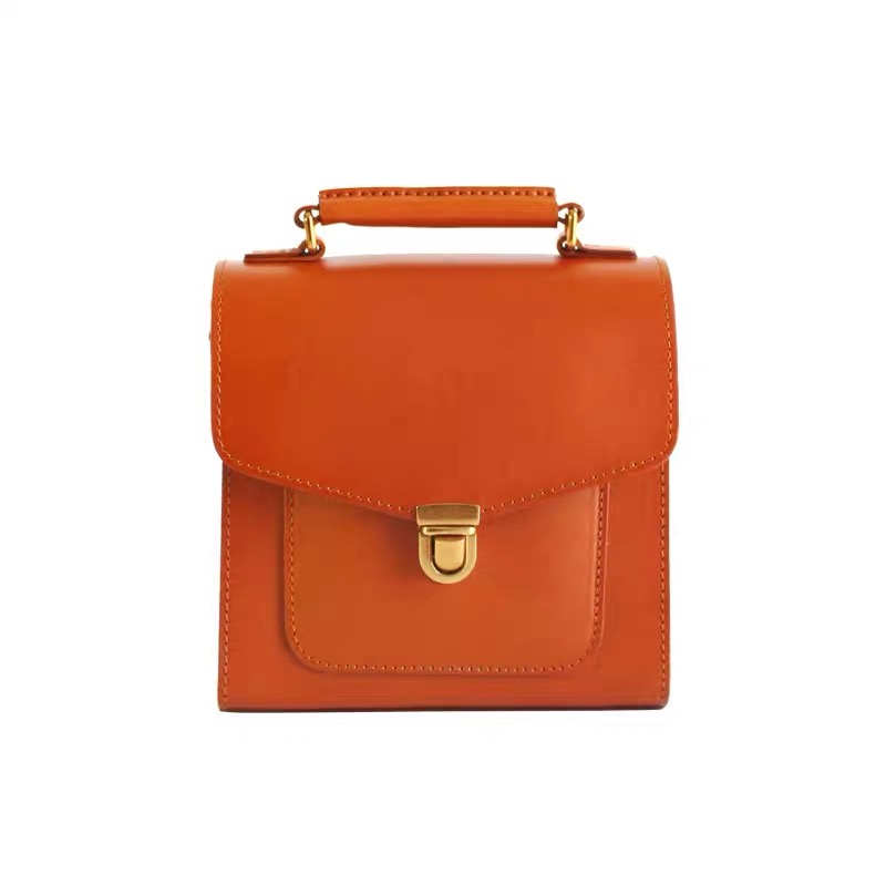 Preppy Style Handmade Genuine Leather Female Mini Handbag Women's Satchels Bag Authentic Cowskin Lady Small Cross Shoulder Bag