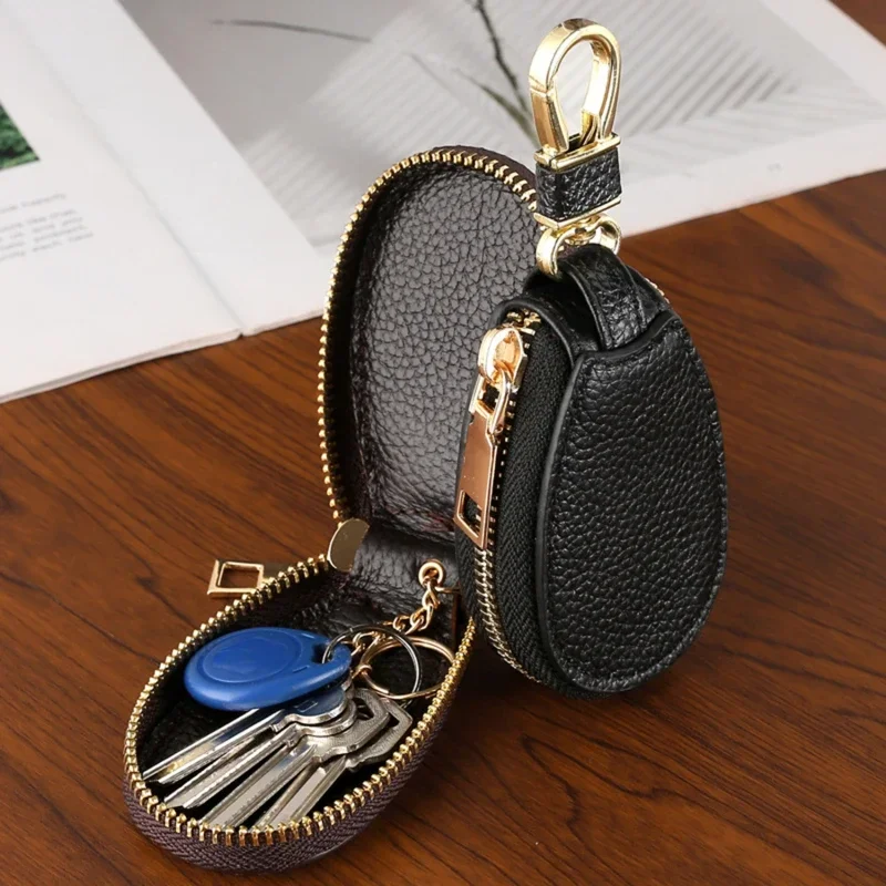 Mini Portable Women Couples Zipper Door Keys Storage Multi-function Simple Solid Protection Classic Unisex