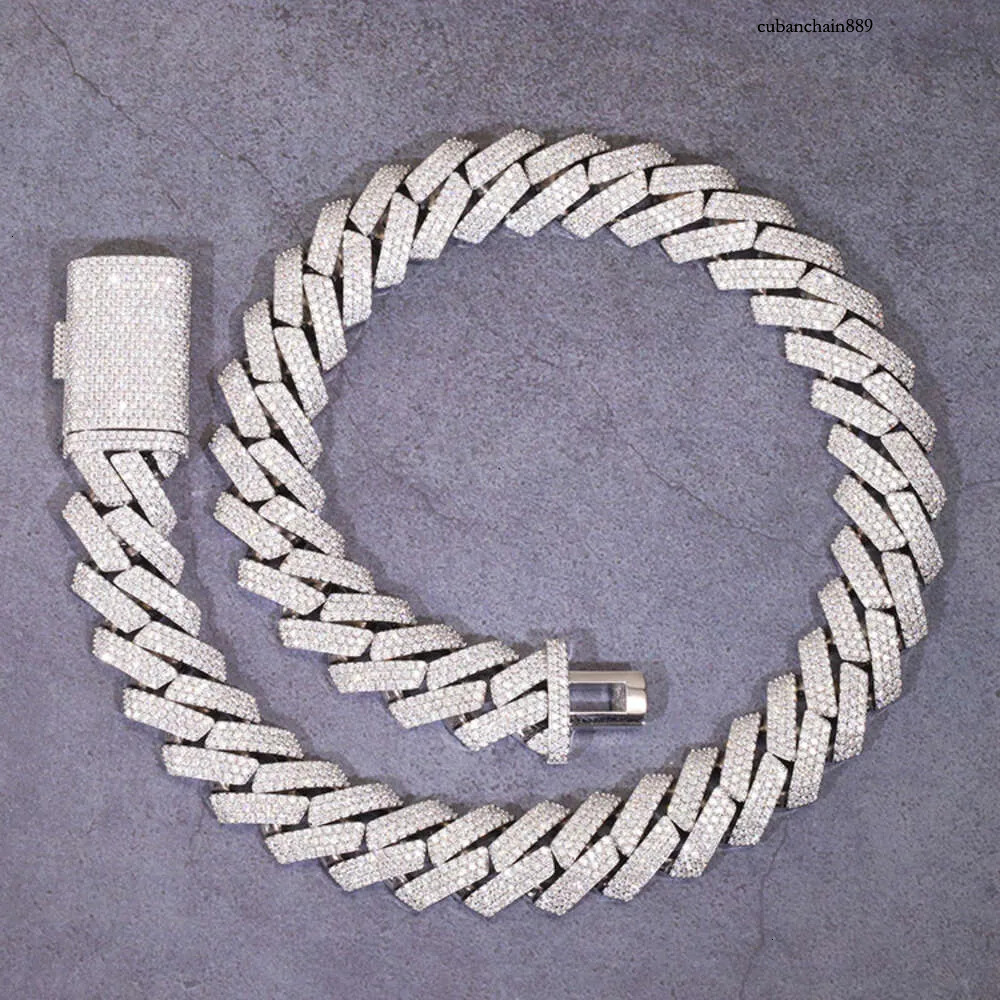 Design Heavy Sier Gold 20Mm GRA VVS Moissanite Dia Designer Cuban k Chain For nical Watch Hip Hop Necklace