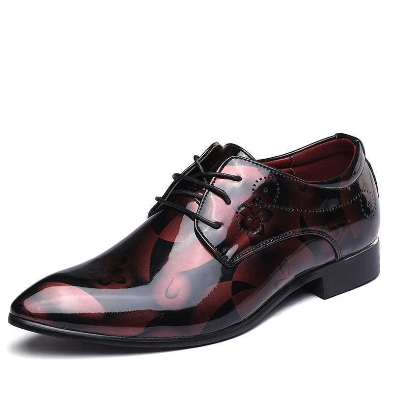 CMM Fashion British Mens Shoes New Shoes Bright Casual Leather Shoes Lace Up Shoes