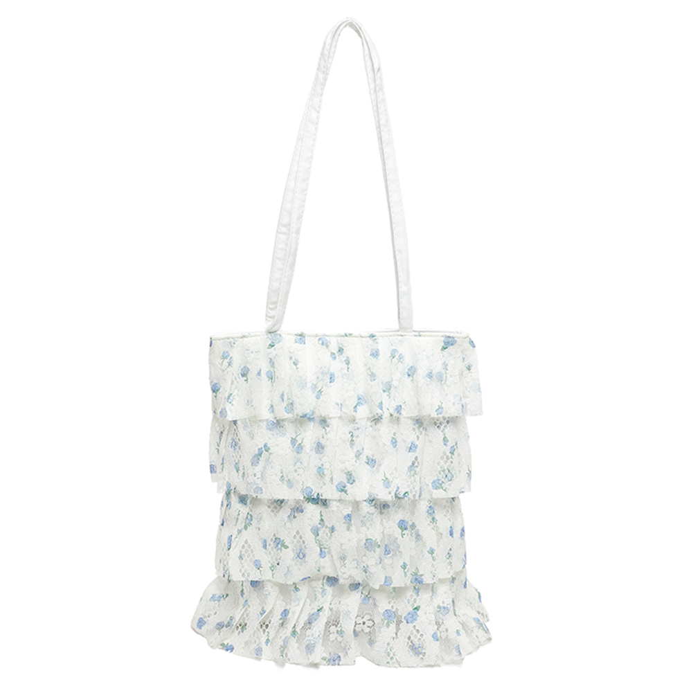 Multi-Layer Ruffle Underarm Bag Designer Lace Fashion Handbag Bucket Bag for Women and Girls