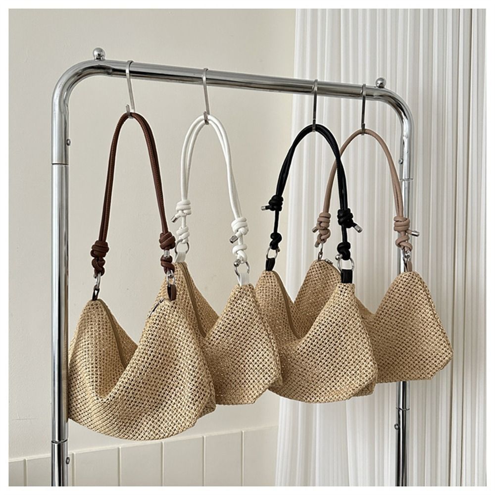 Women Straw Bag Shoulder Bag Woven Beach Handbag for Ladies Large Capacity Tote Bag Girls Rattan Handmade Braid Bag
