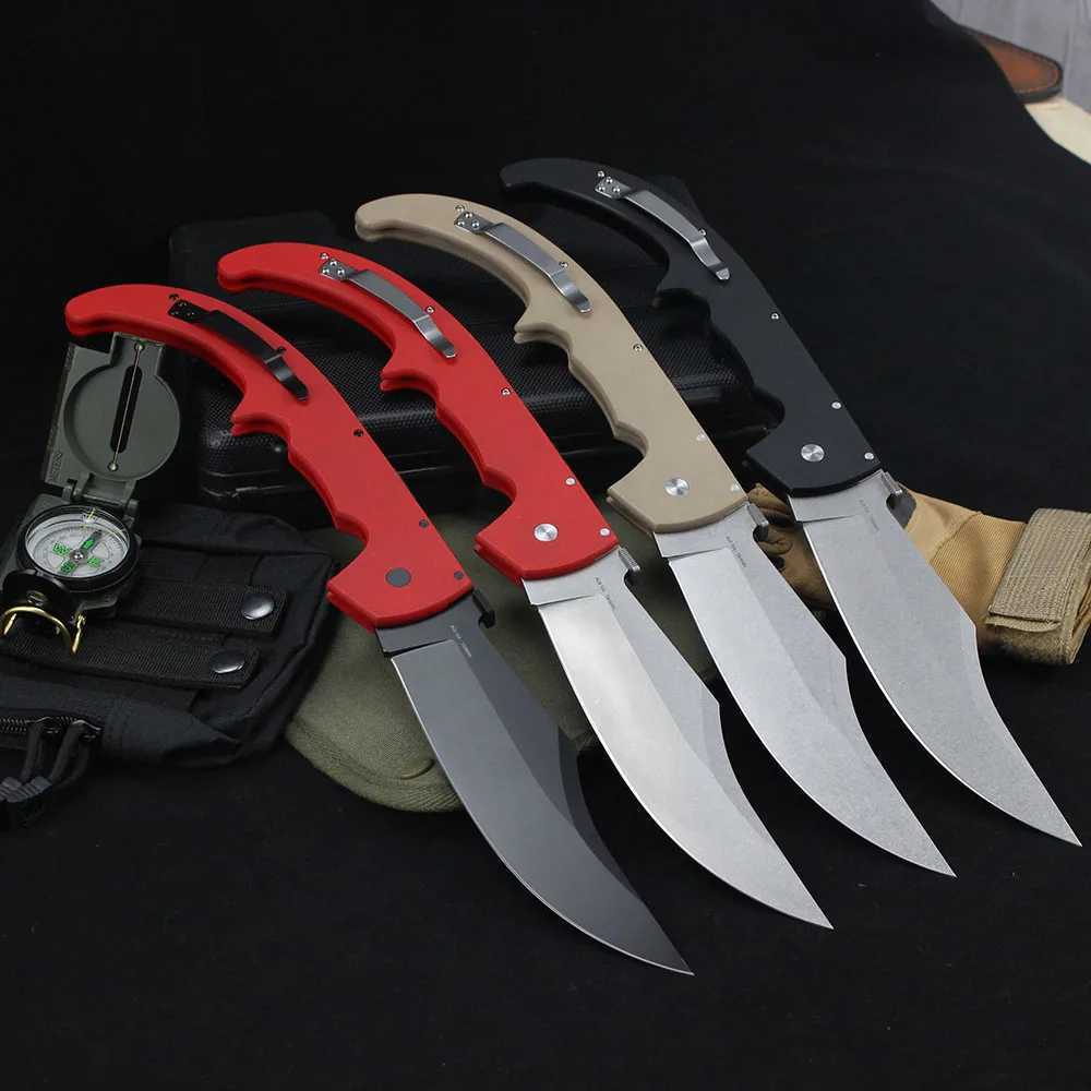 Cold professional hunting knife 8Cr13MoV steel blade 17.16 inches espada XL EDC military tactical outdoor large folding knife X241107