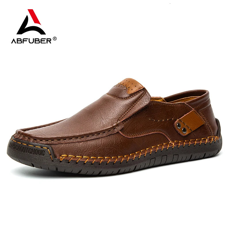 Handmade Leather Men Shoes Casual Comfortable Men Loafers Slip On Leather Shoes Men Flats Moccasins Walking Shoes Man 241106