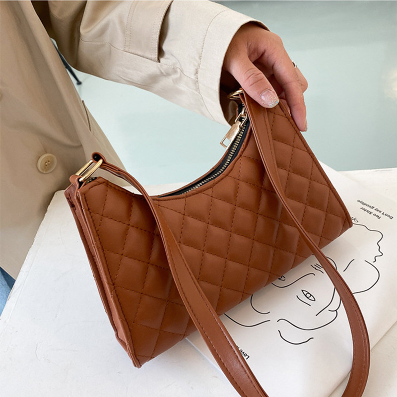 New Women Retro Handbag PU Leather Shoulder Underarm Handle Bag Purse Female Small Subaxillary Clutch Bags
