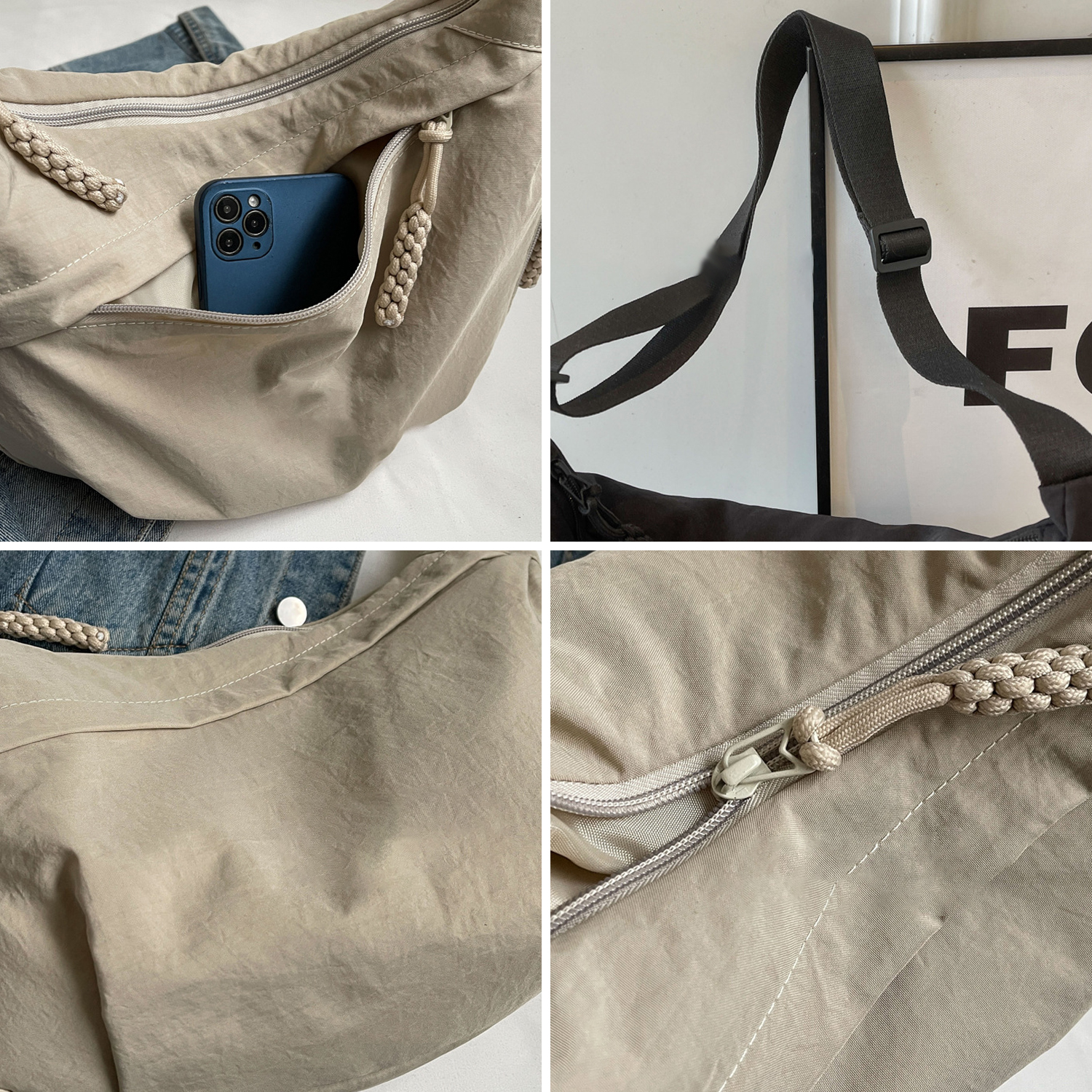 Fashion Nylon Crescent Bag For Women Dumpling Bag Crossbody Bag With Adjustable Shoulder Strap Chest Bag Shoulder Bags Daily Use