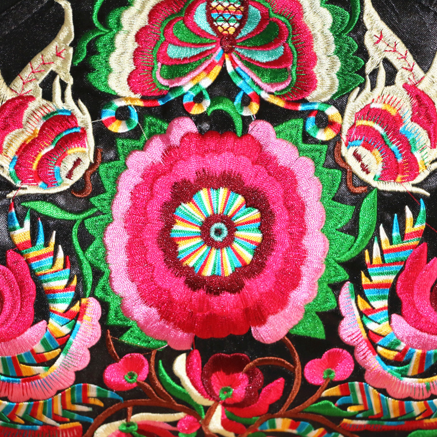 Chinese traditional embroidered vintage casual tote women's national wind large size canvas shoulder bag ethnic style handbag