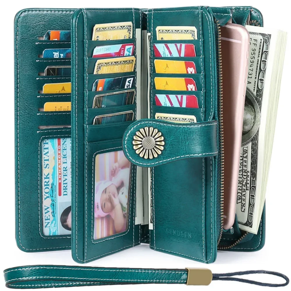 Fashion Wallets Women Long Genuine Leather wallet Top Quality Card Holder Classic Female Purse Zipper Brand Wallet For Women