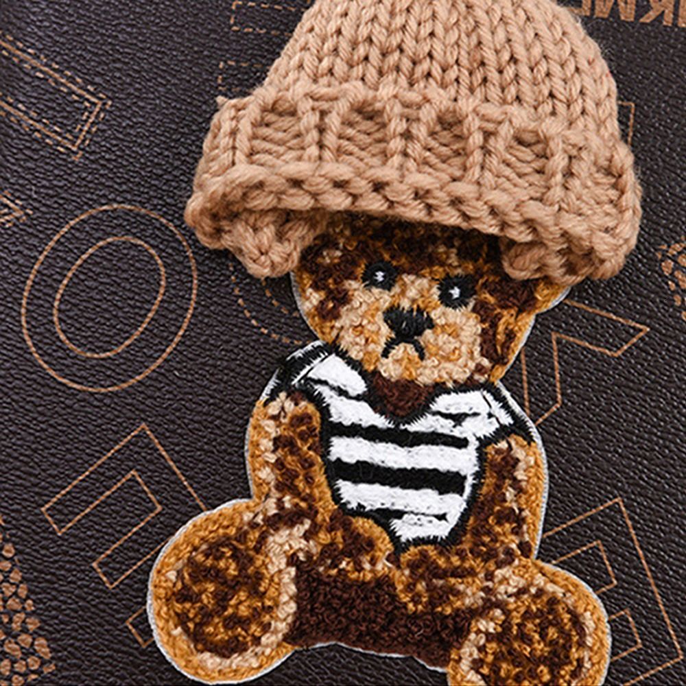 Cute Cartoon Bear Shoulder Bags Simple PU Leather Crossbody Messenger Bag Women Female
