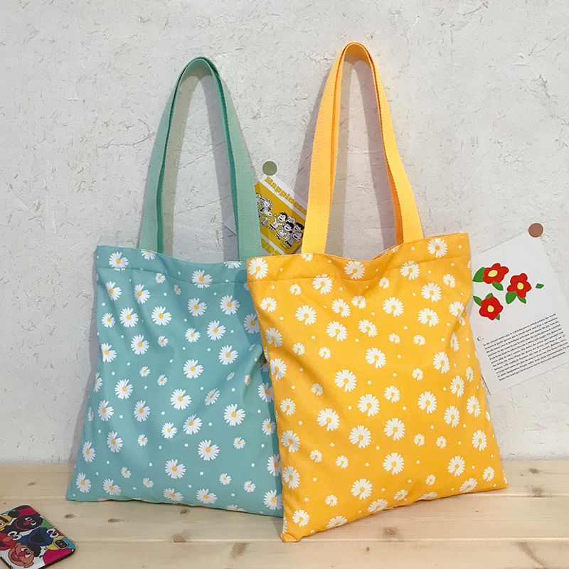 Female All-match Shopping Bag Casual Tote Vintage Daisy Flower Women Large Shoulder Bags Student Girls Daily Books Handbags