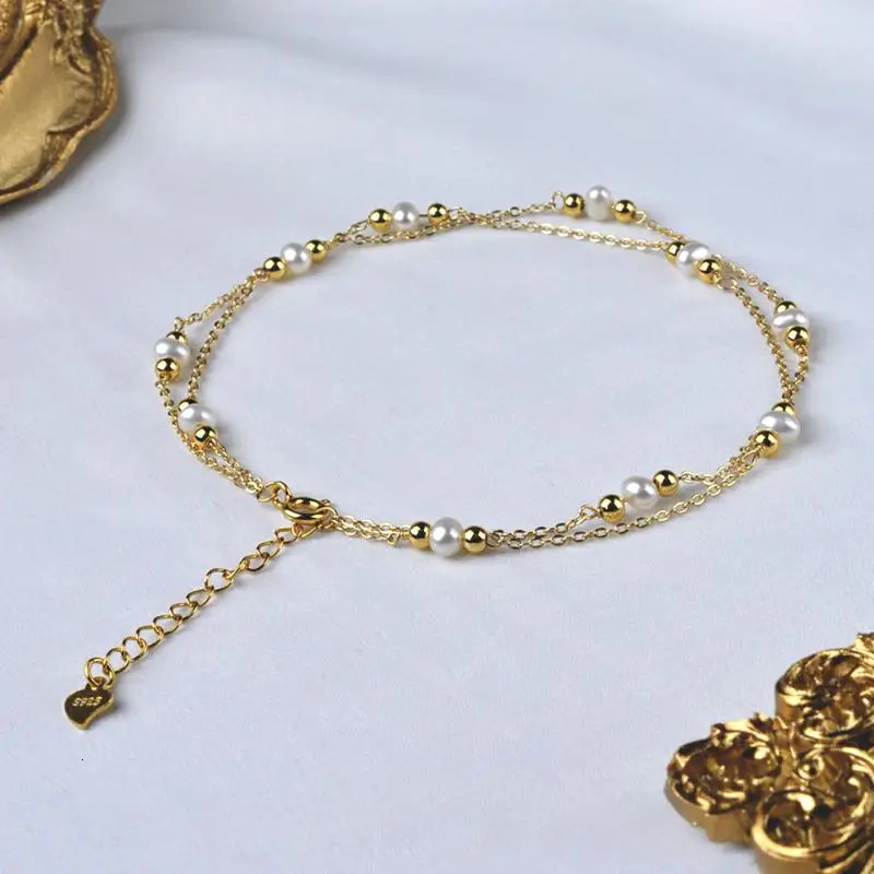 Zhejiang Natural Freshwater Pearl Necklace 14K Gold Filled Double Layer Chain Original Handmade Womens Party Exquisite Gift Adjustable 241107