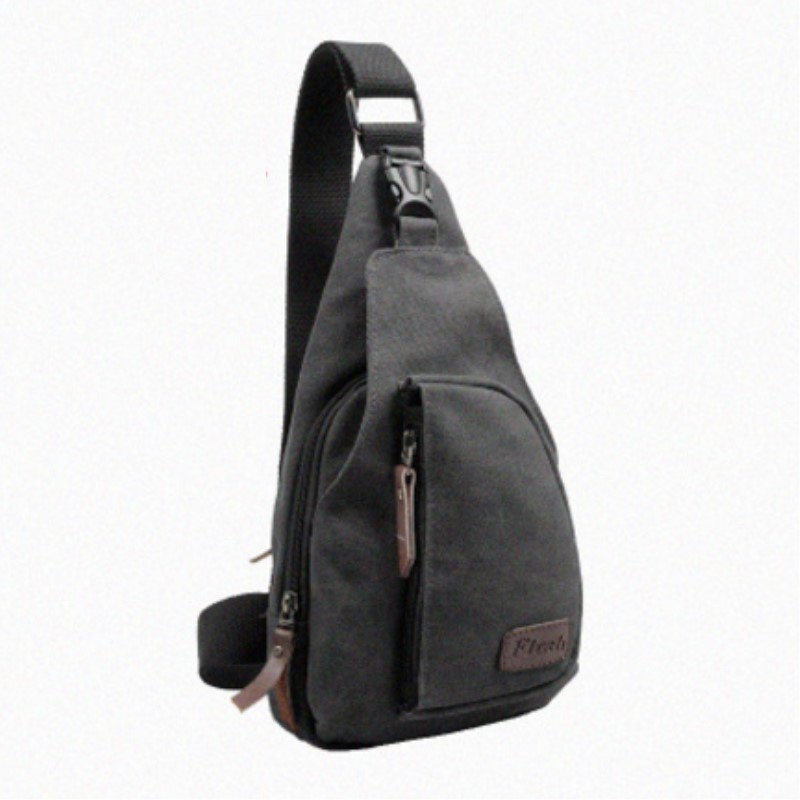 Man Fashion Messenger Casual Travel Chest Bag Canvas Crossbody Back Pack Men's Shoulder Bag Multifunction Small Travel Bag