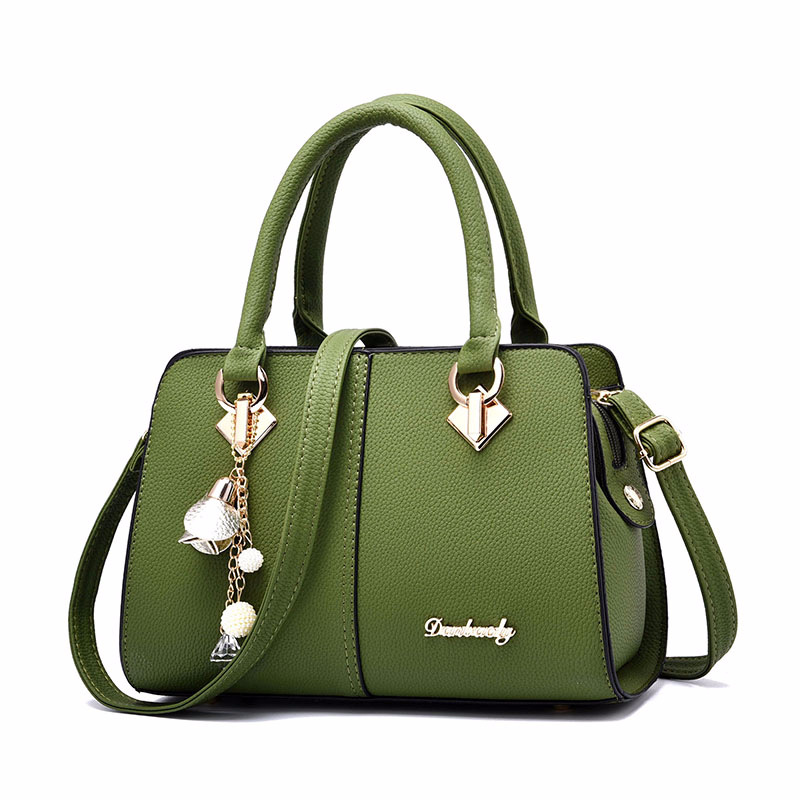 New style Ladies new one-shoulder handbag European and American fashion pu Boston crossbody bag huashen 28X11X19cm