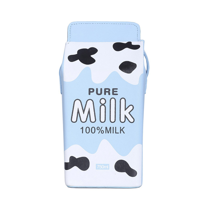 Cute Milk Box Women Shoulder Bag Designer Drink Cartoon Printing Crossbody Bags for Women 2021 Harajuku Small Coin Purses Girls