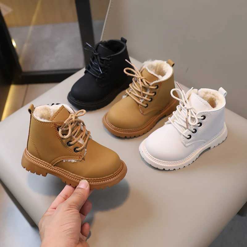 Plus Velvet Warmth Short Boots Boys Girls All-Match Autumn Non-Slip Comfortable Simple Side Zipper Design Winter FashionXJ241206