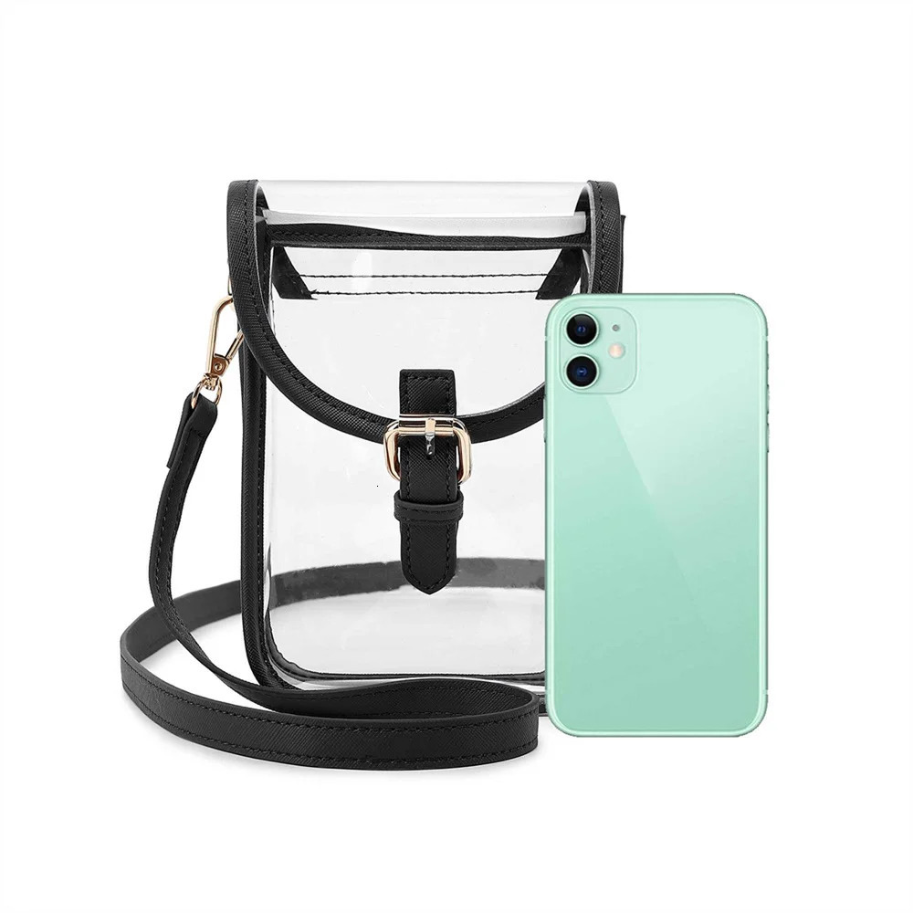 PVC transparent shoulder bag PU leather transparent messenger bag casual shoulder bag jelly transparent womens handbag 241107