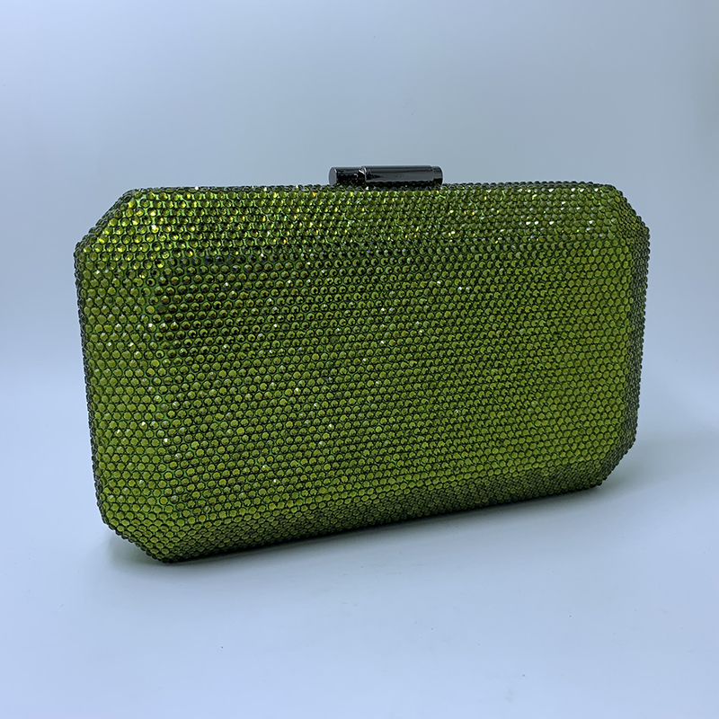 Royal Nightingales New Olive Green Party Evening Bags and Clutches with Crystal Rhinestone for Womens Party Wedding Prom Dress