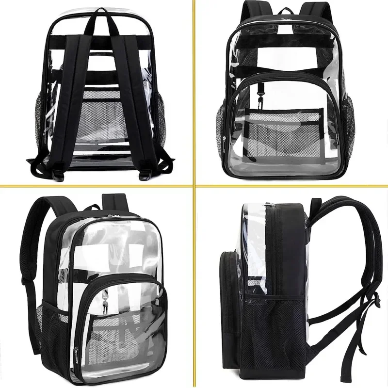 1pc Transparent PVC Backpacks Outdoor Sport Large Capacity Bag