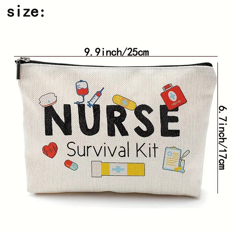 Cartoon Print Canvas Makeup Clutch Toiletries Organize Zipper Travel Wash Pouch Cosmetic Bag Female Make Up Bags
