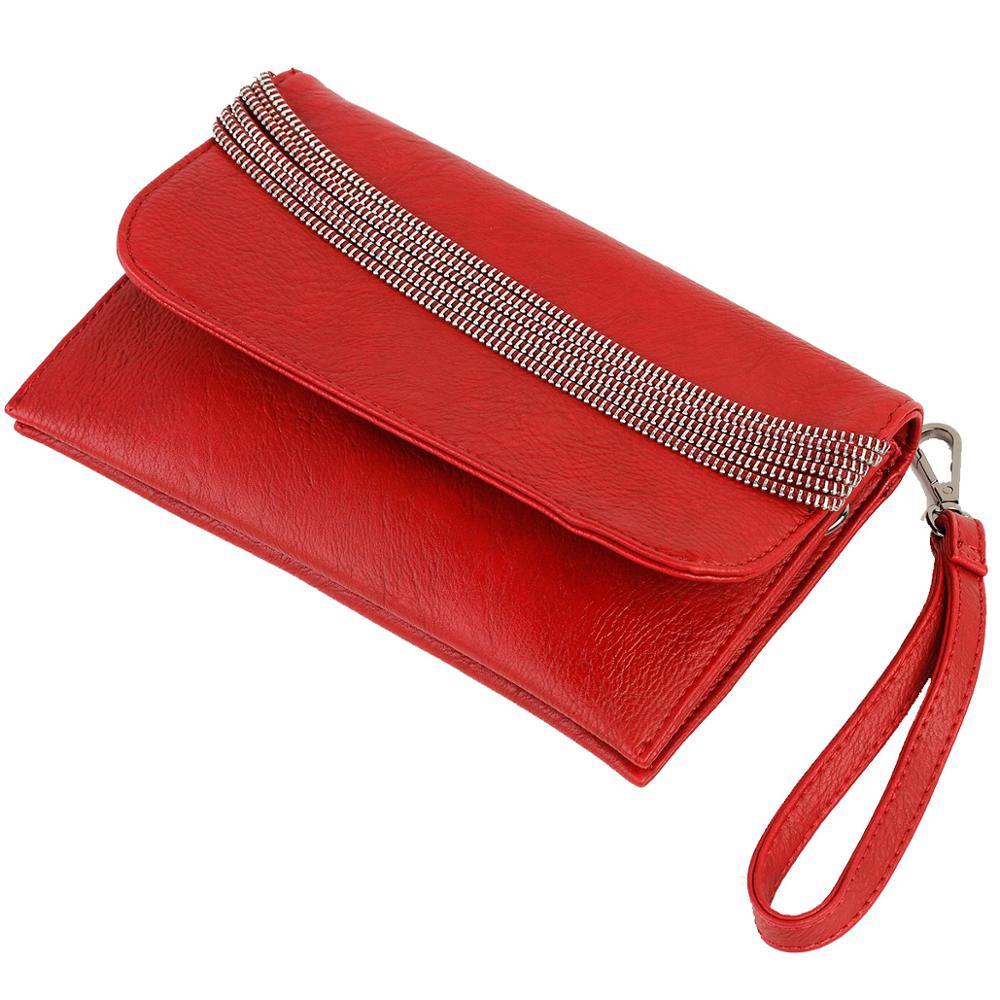 FB90011 Show Story Women's Girls Punk Black/Red Zip Fashion Outdoor Crossbody Bag Handbag