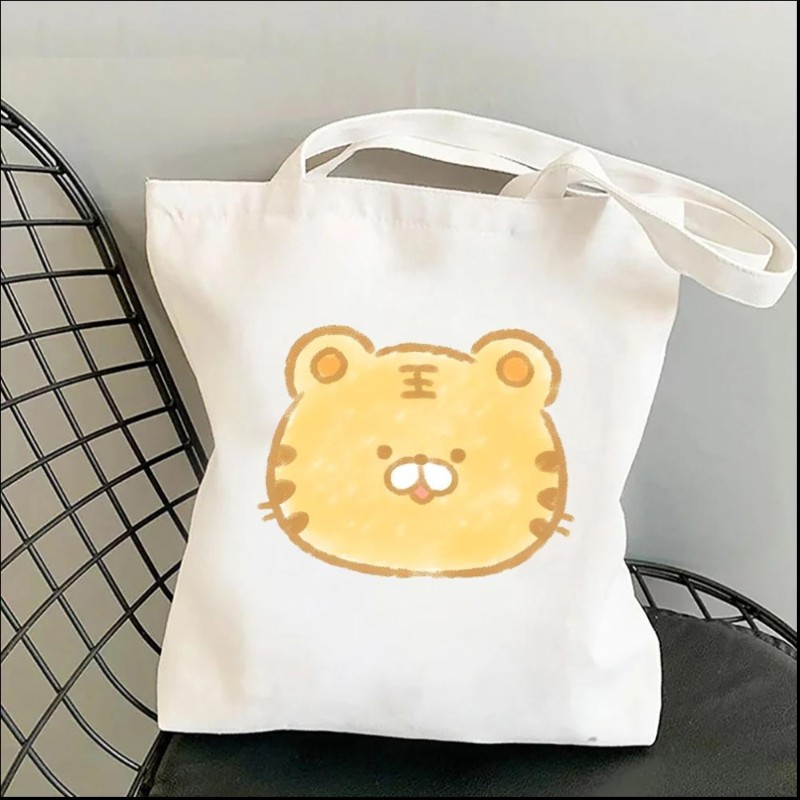 Animal Milk Yellow Bun Women Shoulder Bags Kawaii Shopper Shopping Canvas Bag Shoulder Bag Fashion Girl Handbags