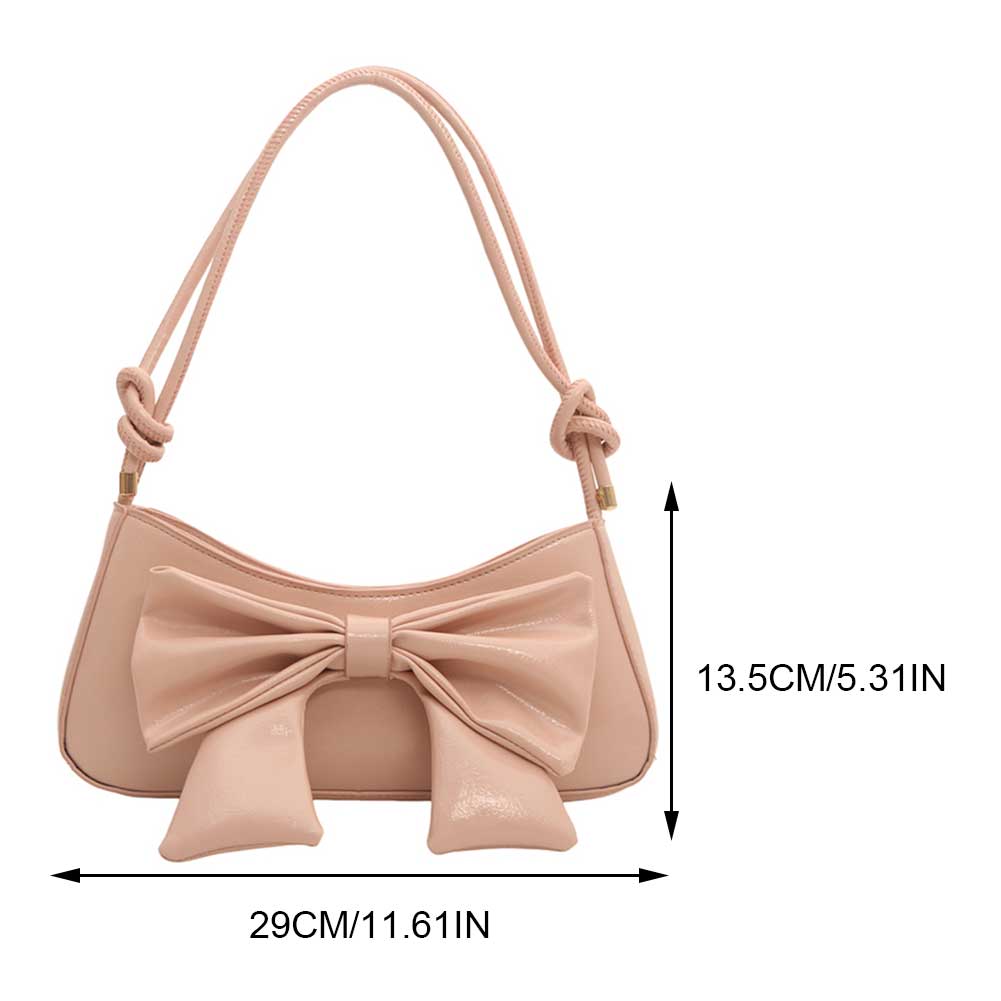 Cute Bowknot Shoulder Bags Fashion PU Leather Y2K Purses for Women Girls Small Handbags Trendy Luxury Top Handle Crossbody Bag