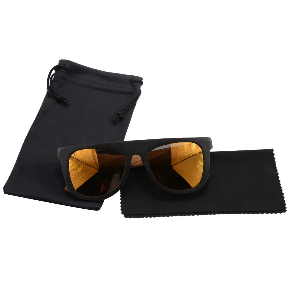 Retro wooden sunglasses polarized sunglasses ebony glass womens round shadow box glass cloth 6002 241106
