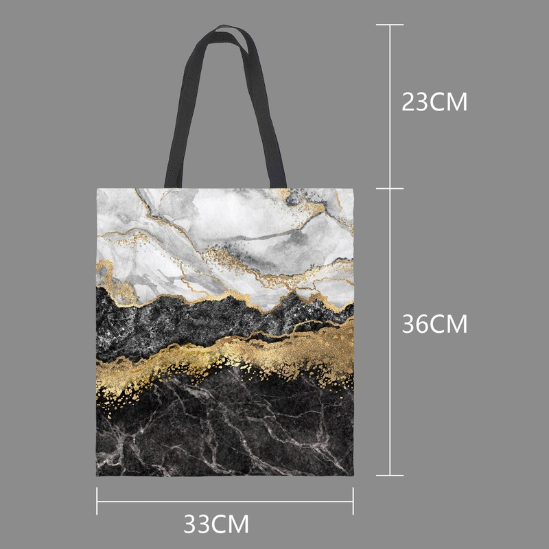 Marble Natural Texture Tote Bag Canvas Bag Imitation Marble Print Tote Bag
