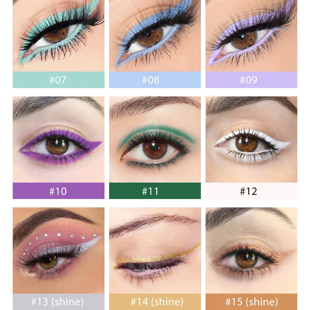 20 pieces of color eyeliner suit waterproof eyeliner pen durable eye shadow matte eyeliner cosmetics gift box 241107