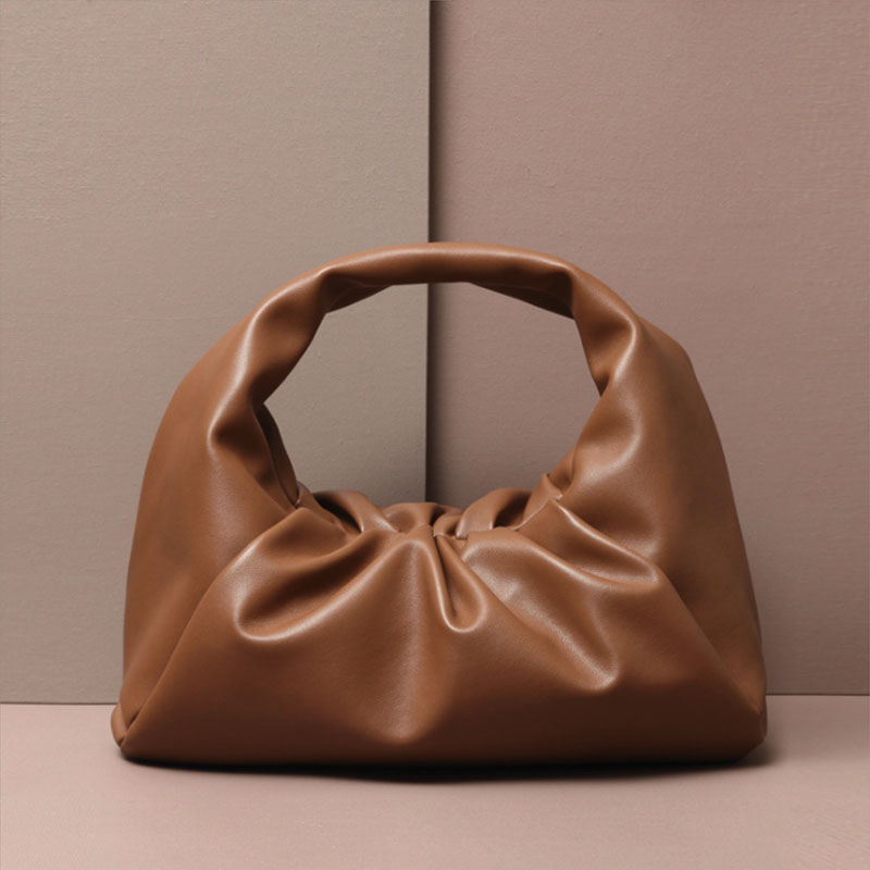 Monogrammed Letters Pouch Genuine Soft Leather Women Cloud Bag New Handbag Fashion Hand Purse Clutch Bag Dumpling Shoulder Bag