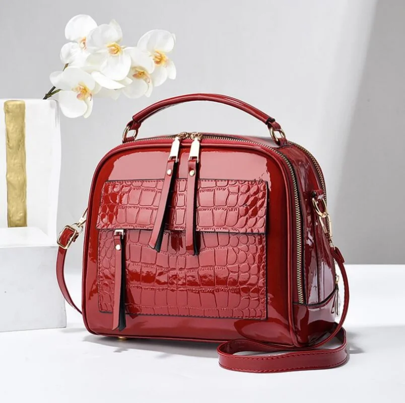 Fashion Handbags For Ladies - Bright Lacquer Leather Crossbody Bag, Versatile Shoulder Bag For Women, Daily Use New Free Delivery Designer Bag