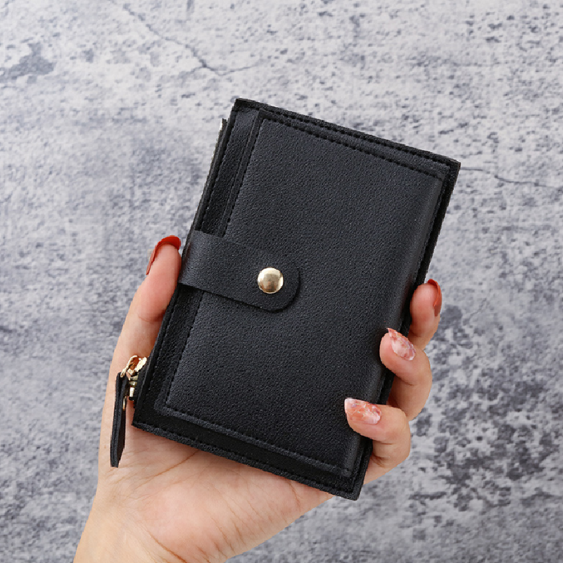 Women Men ID Card Holder PU Zipper Small Coin Purse Credit Card Holder Solid Color Business Card Case Business Card Holder