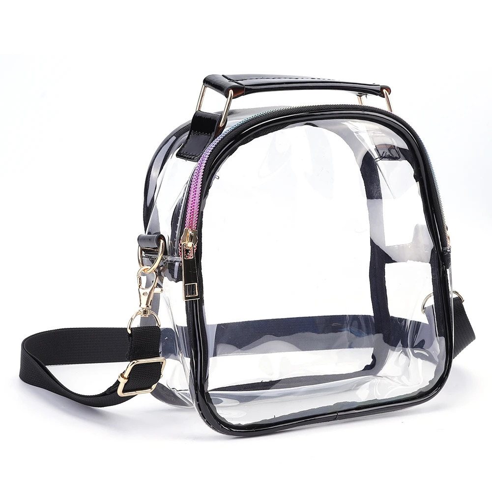 INS Womens PVC Transparent Cross Body Bag Stadium Approved Transparent Shoulder Handbag Small Summer Outdoor Top Handbag Wallet 241106