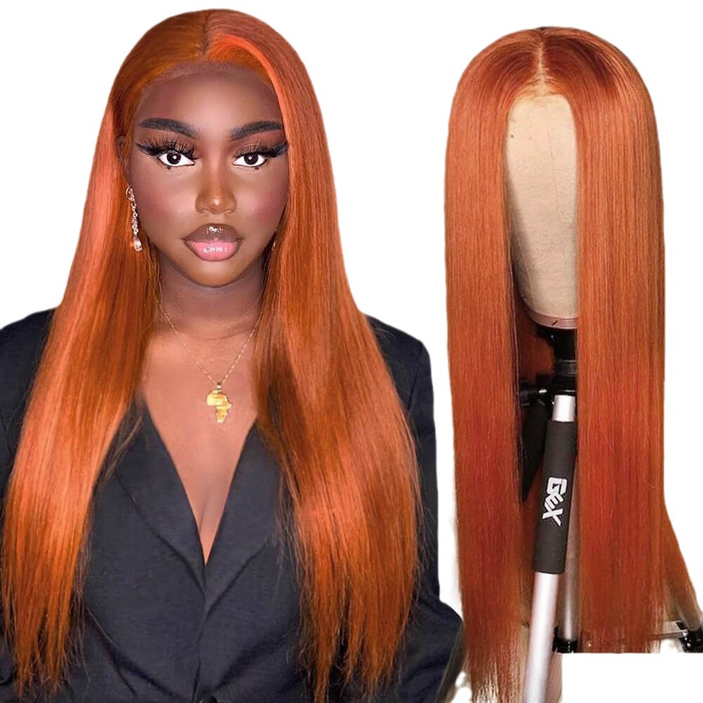 New 13x4 Simulation Human Hair Brazilian Hair Wigs Straight Silky Lace Front Wig Pre Plucked Luxurious Lace Frontal Synthetic Hair Wig For Women Heat 