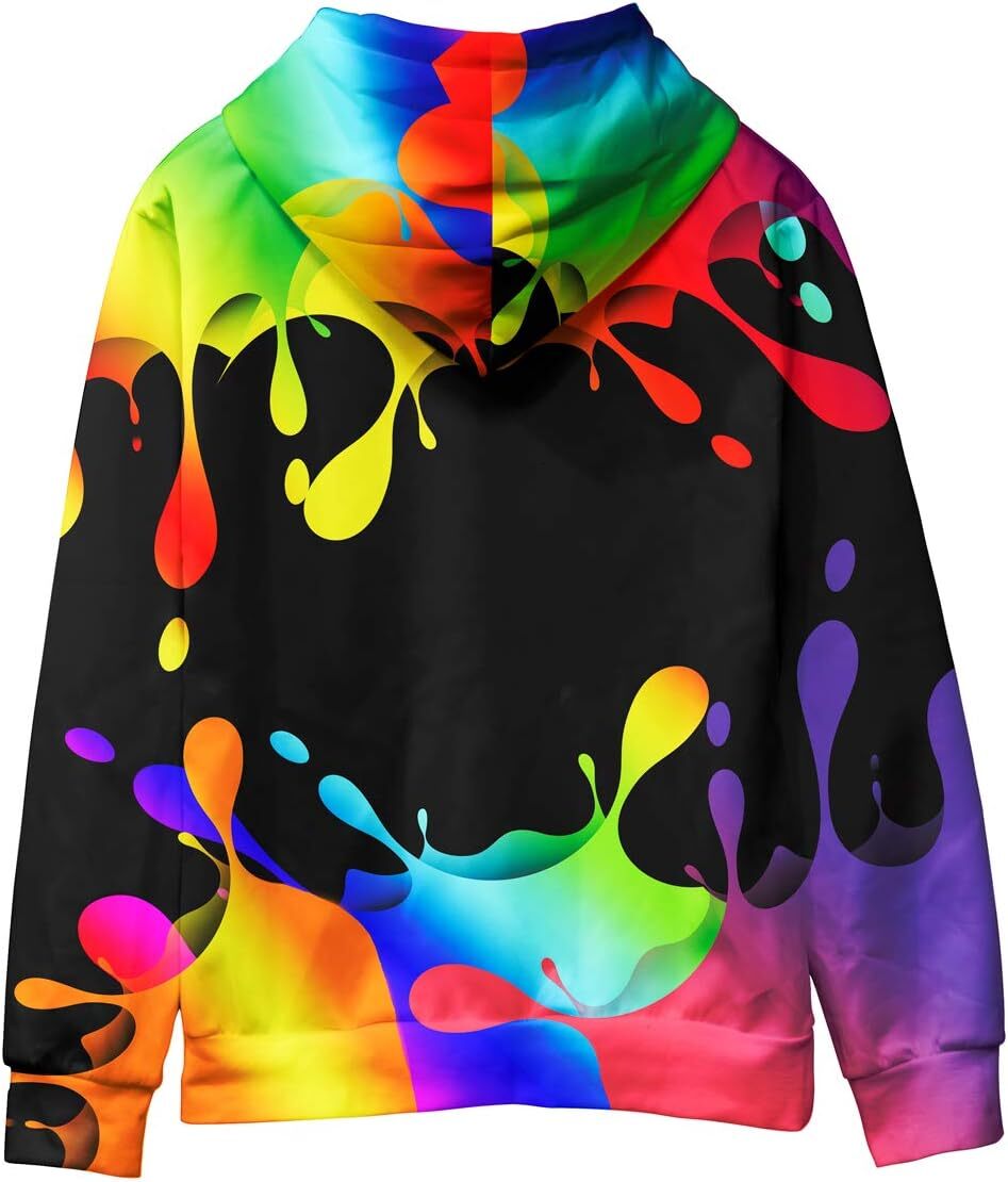 Hoodie for Mens Womens Unisex Graphic Hoodies 3D Cool Design Print Colorful Hooded Sweatshirt for Men and Women Graphic Trendy colored patterns