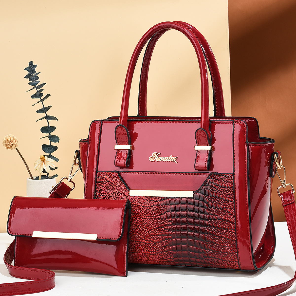 2psc Set Women Handbags Large Capacity Women Bag Ladies Leather Tote Shoulder Crossbody Bags Sac A Main Femme Luxe