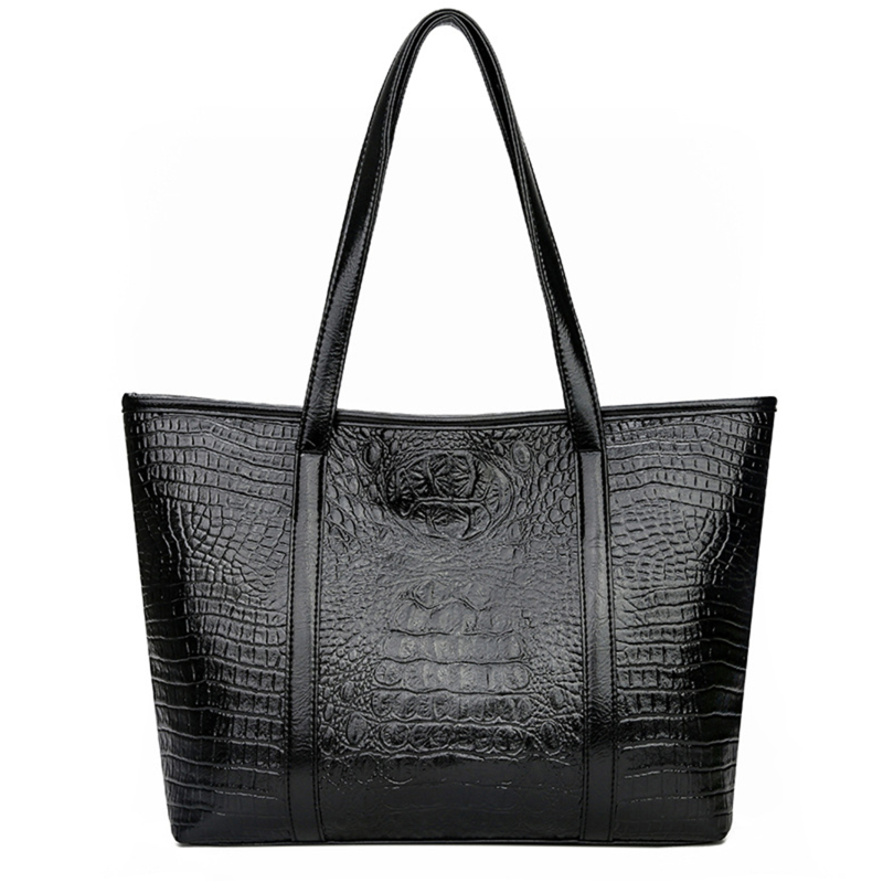 Elegant Women Handbags Vintage Crocodile Soft Pu Leather Shoulder Bag Female Large Capacity Tote Bags Ladies Travel Shopping Bag