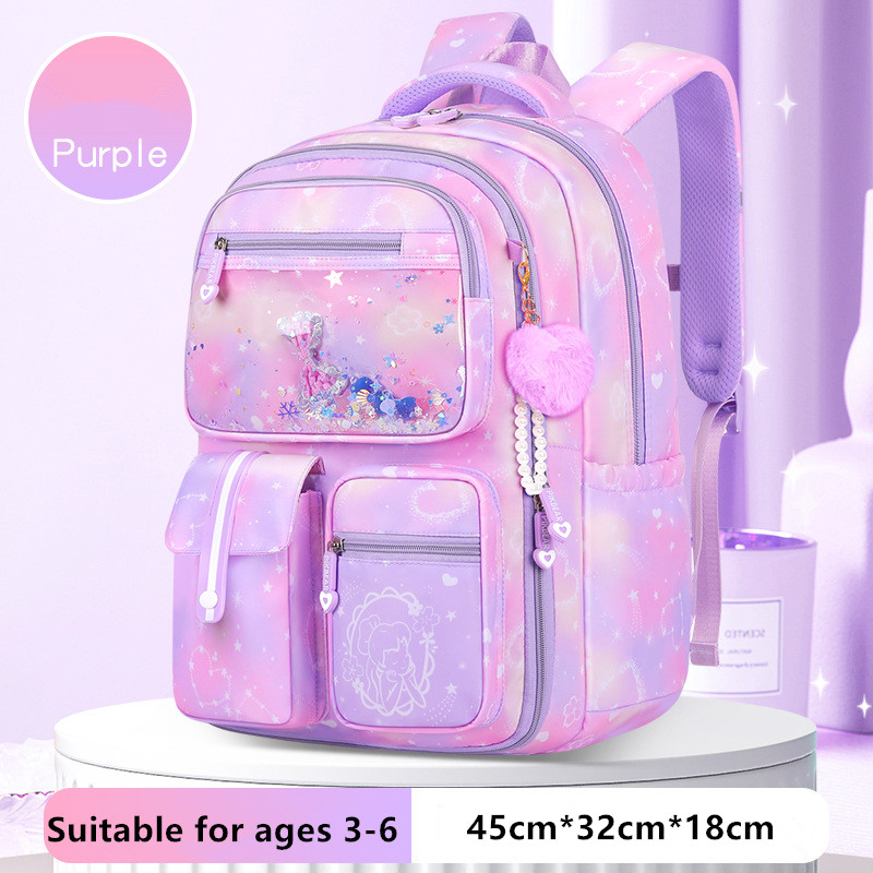Primary School Cute Waterproof Gradient Color Children Backpack Bow knot School Bags Back Pack For Kid Teenage Beading Schoolbag