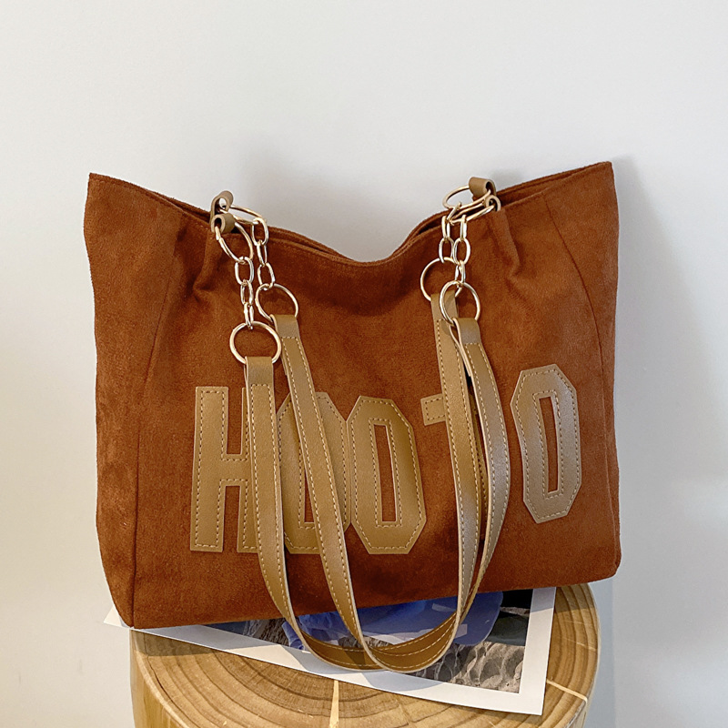 Solid Color Shoulder Bag, Trendy Letters Tote Bag, Canvas Campus Handbag for Women, Office,College,Work,Travel Hand Bags Bolsa