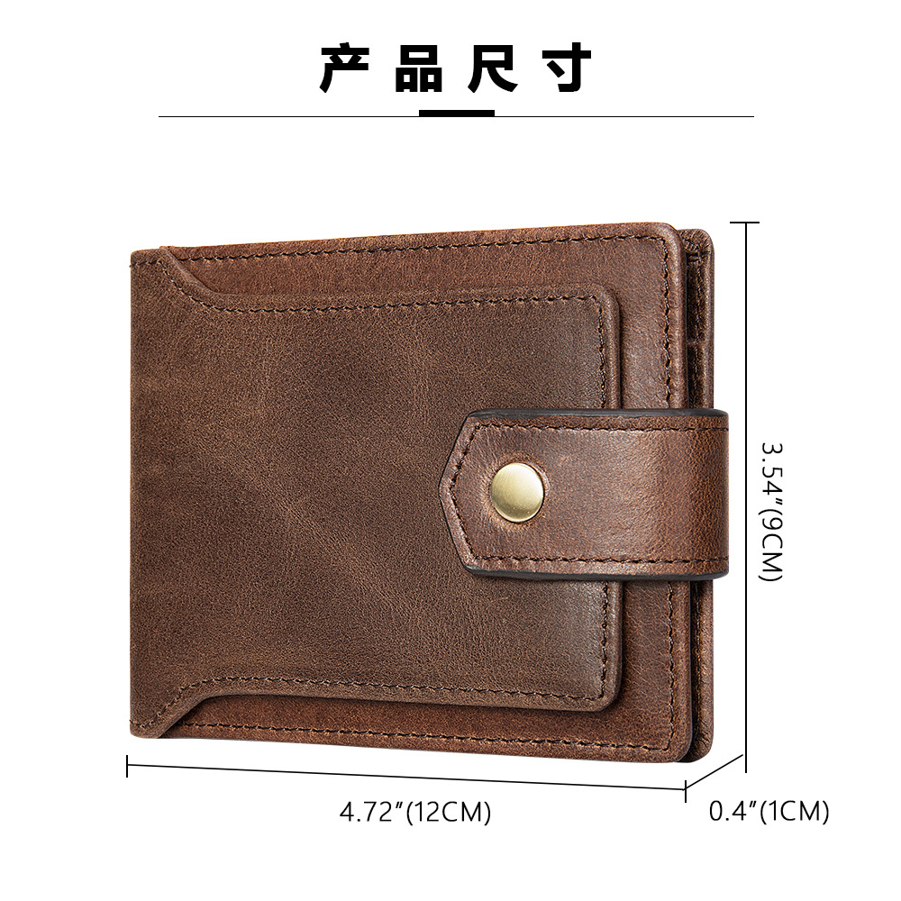 100% Genuine Leather Men Wallet Vintage Fashion Cowhide Card Holders Coin Pocket Bag Large Capacity Purse High Quality Gift