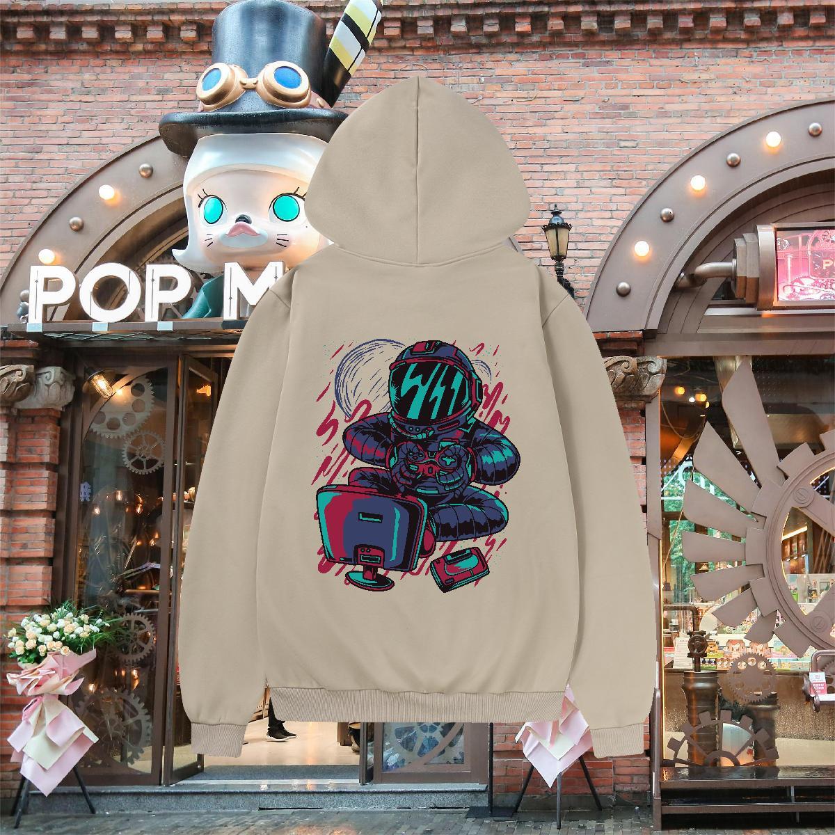 Wholesale Hoodie for Men Hooded Collar Long Sleeve Cool Design Men Tops Hoodie Floral Print Hoody Hip Hop Street Warm Fleece