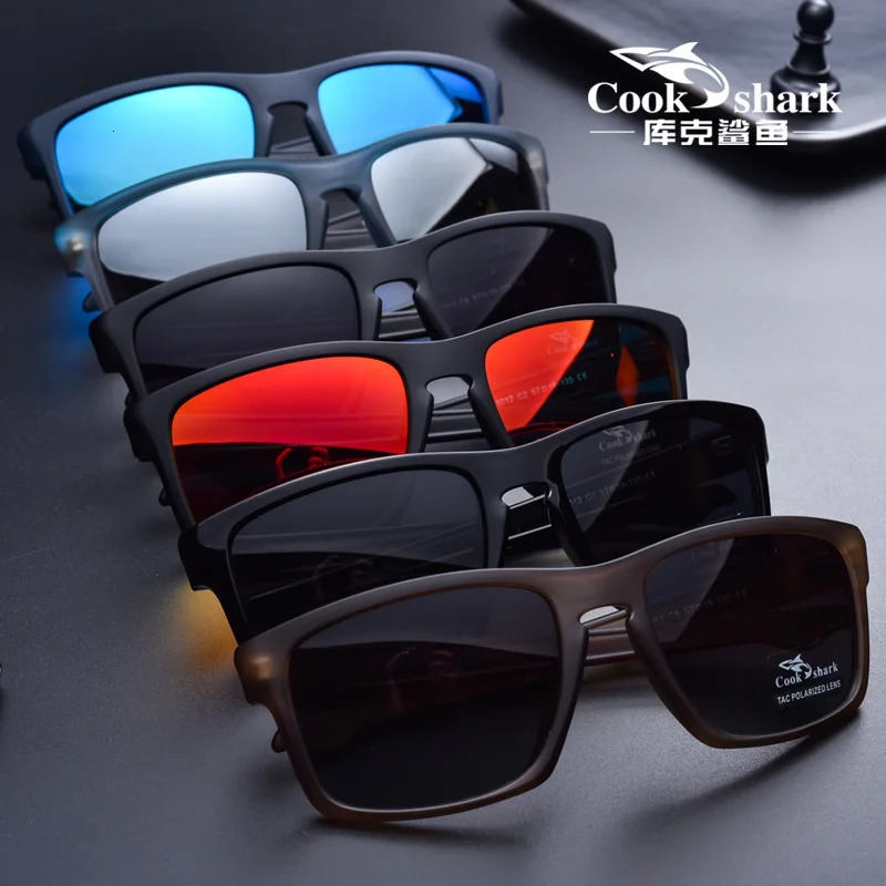 Cook Shark Sunglasses Mens Korean Edition Tidal Polarization Glasses UV Protection Driver Mirror Sunglasses 241106